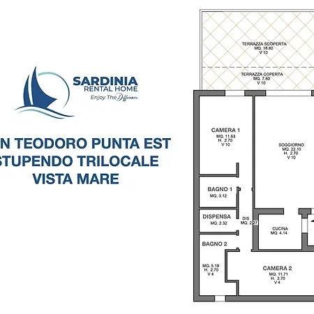 San Teodoro Punta Est Stupendo Trilocale Vista Mare Apartment