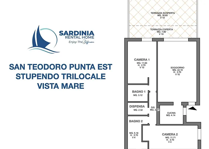 San Teodoro Punta Est Stupendo Trilocale Vista Mare Apartman